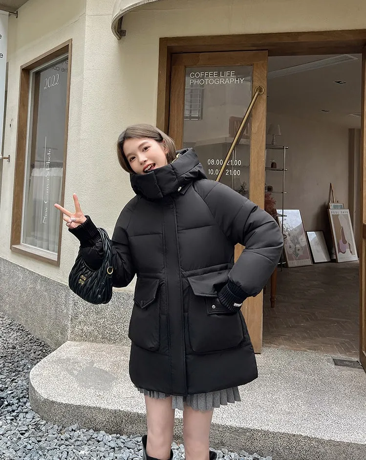 Thickened Windproof Quilted Puffer Jacket for Women