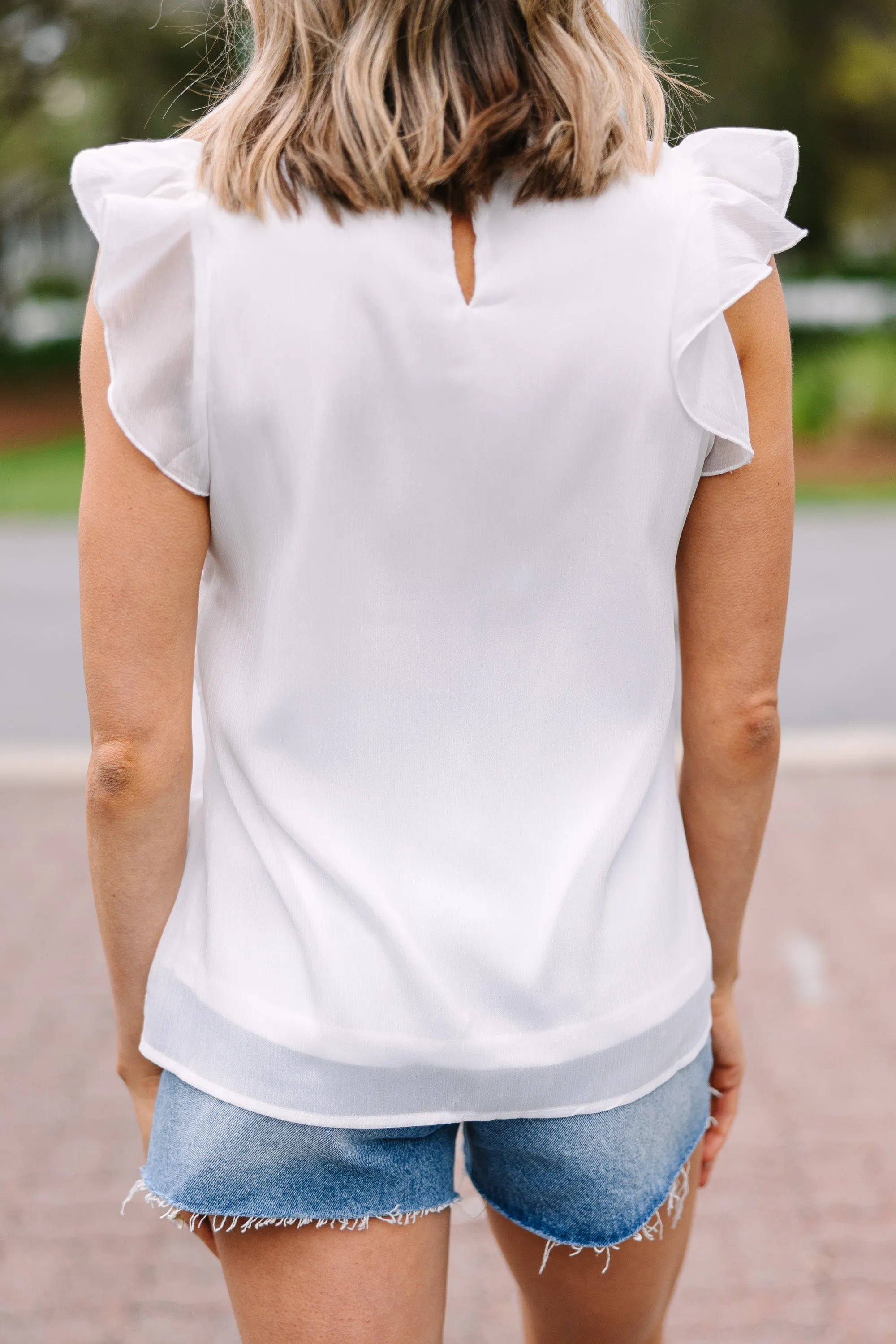 This Just In Ivory White Shimmery Tank