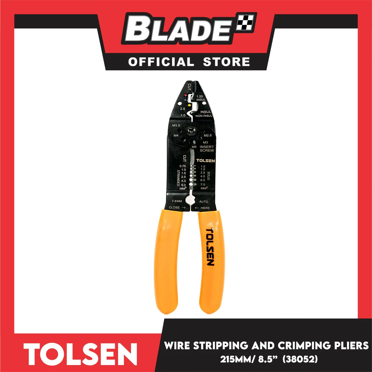 Tolsen Pliers Wire Stripping and Crimping 215mm 8.5' 38052