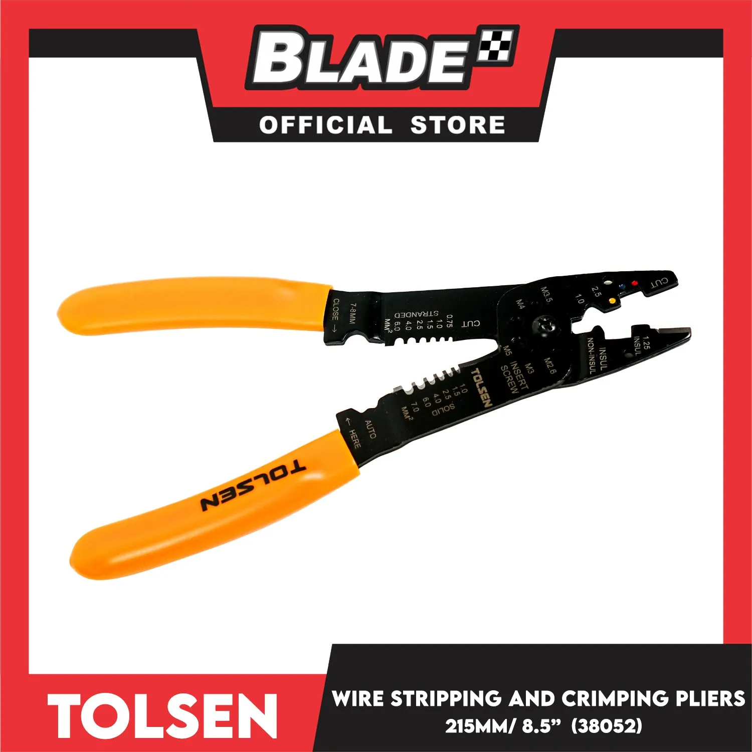 Tolsen Pliers Wire Stripping and Crimping 215mm 8.5' 38052