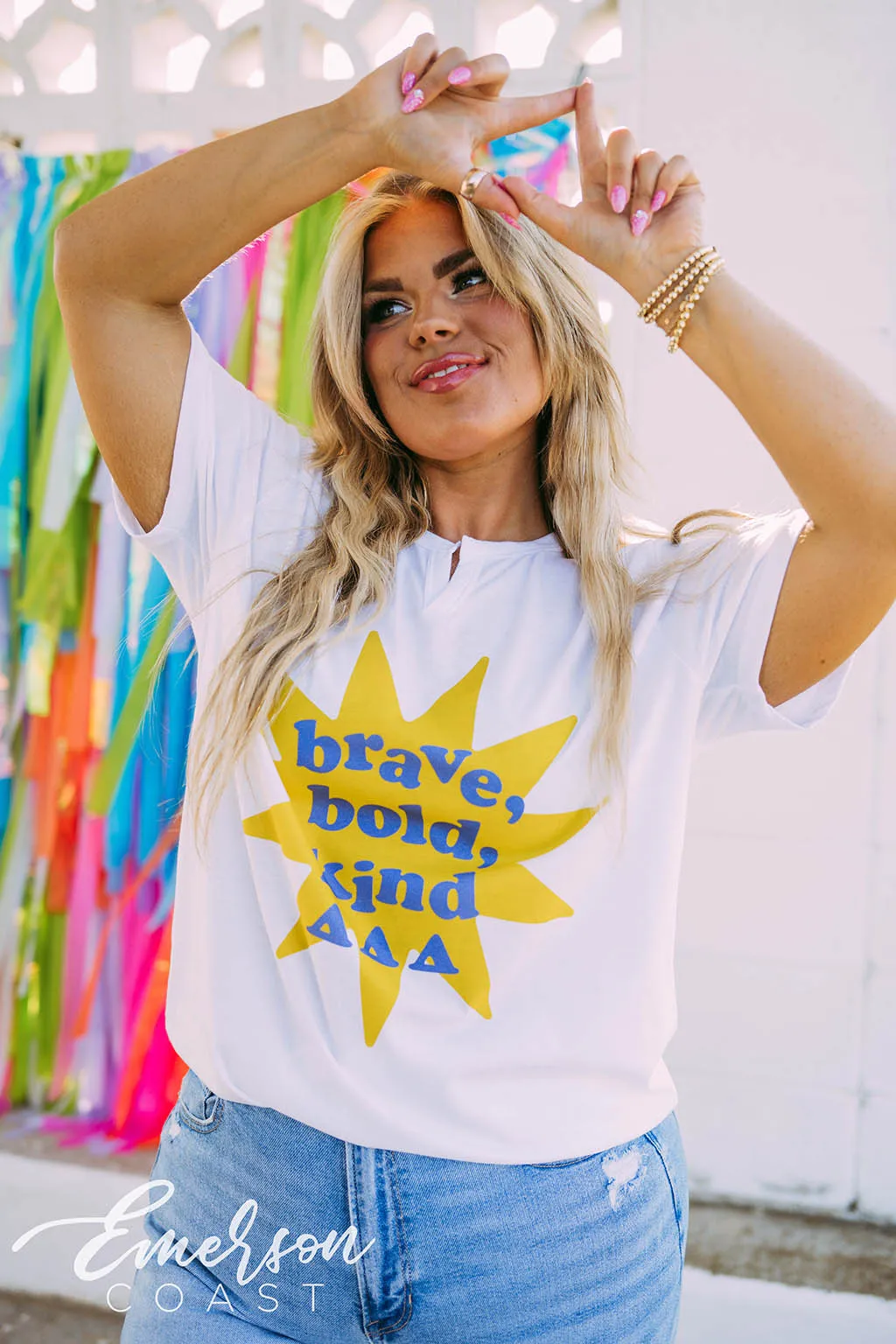 Tri Delta Brave Bold Kind Notch Tee