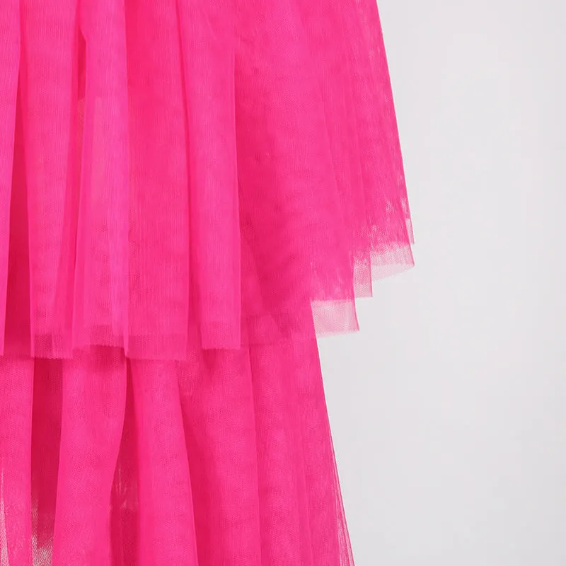 Two-wear layered tulle skirt