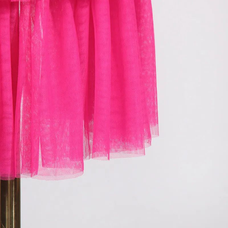 Two-wear layered tulle skirt