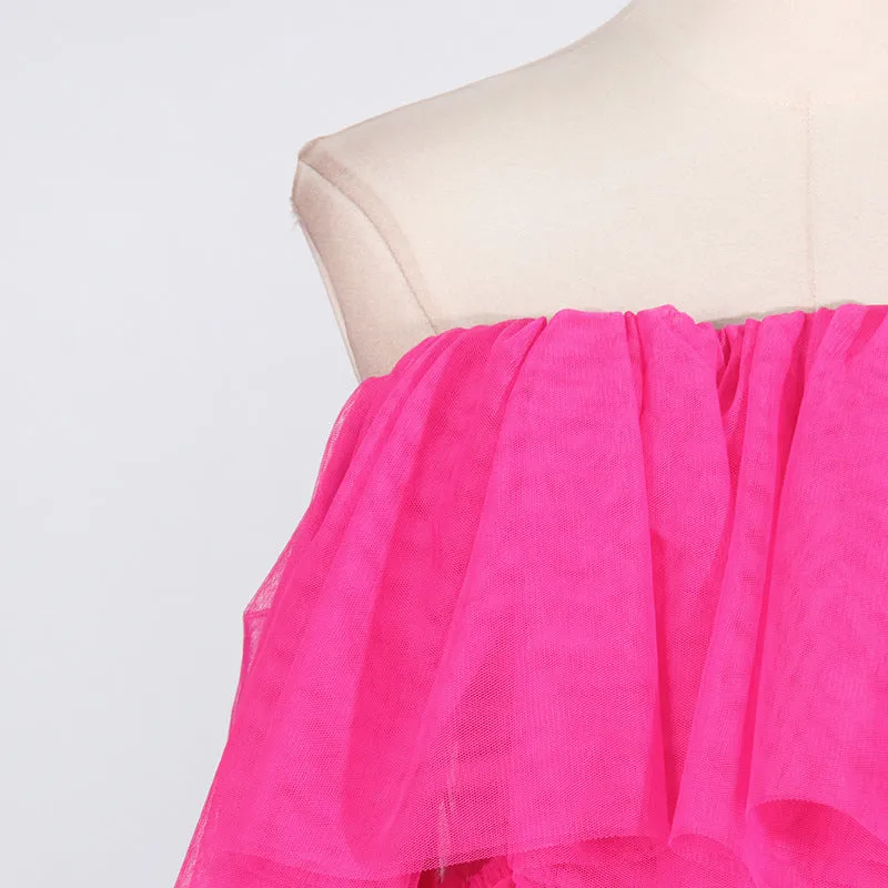 Two-wear layered tulle skirt