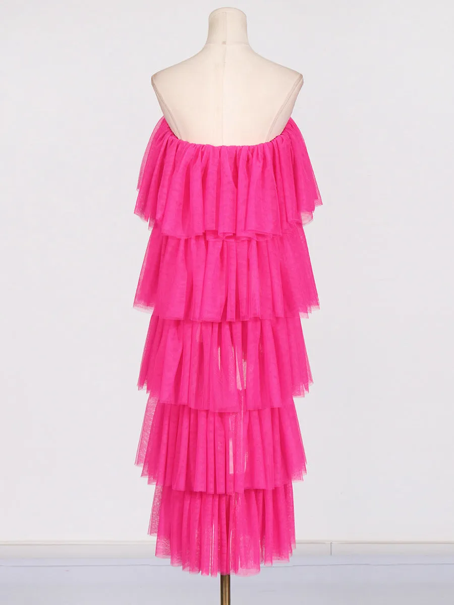 Two-wear layered tulle skirt