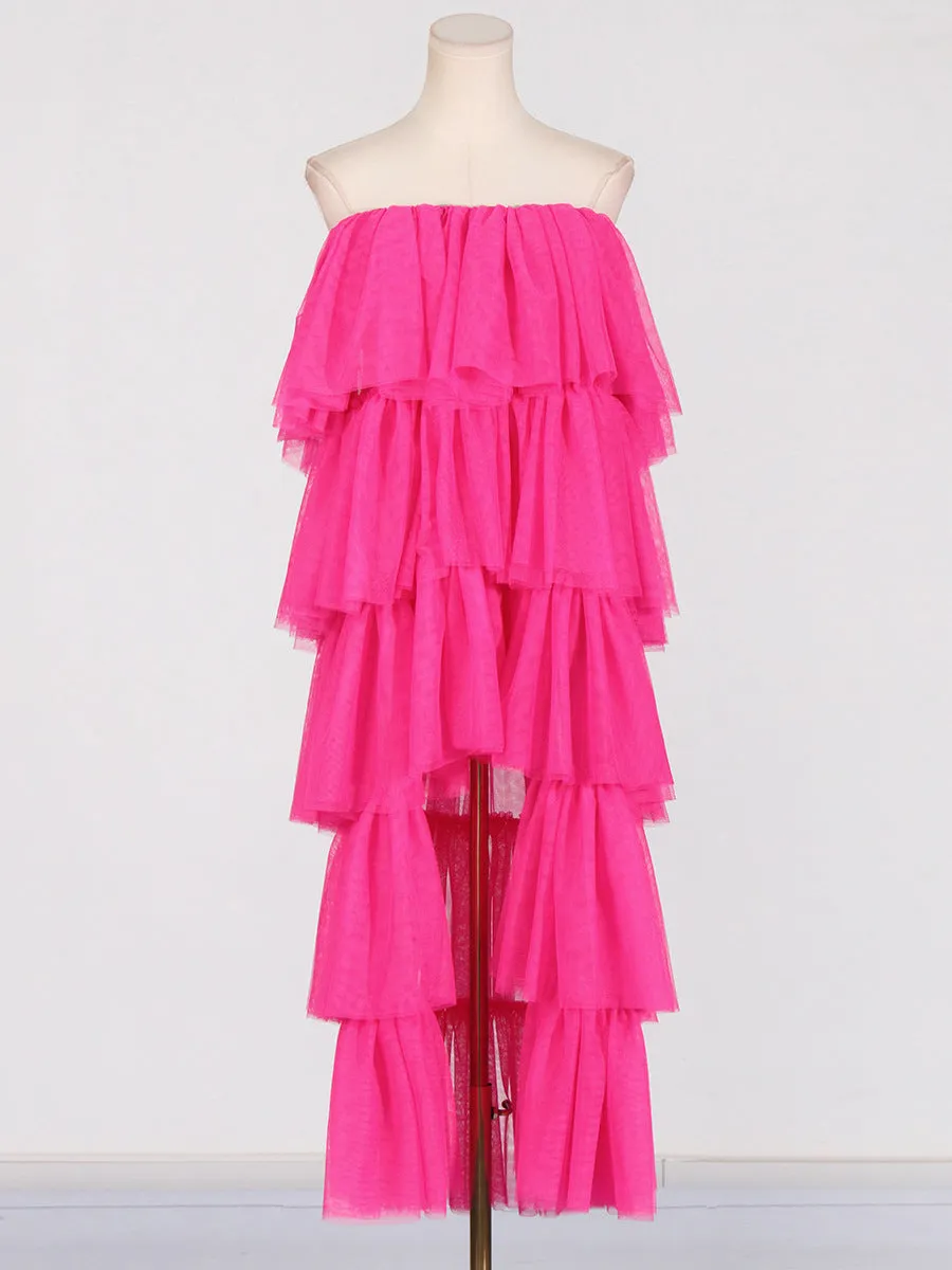 Two-wear layered tulle skirt