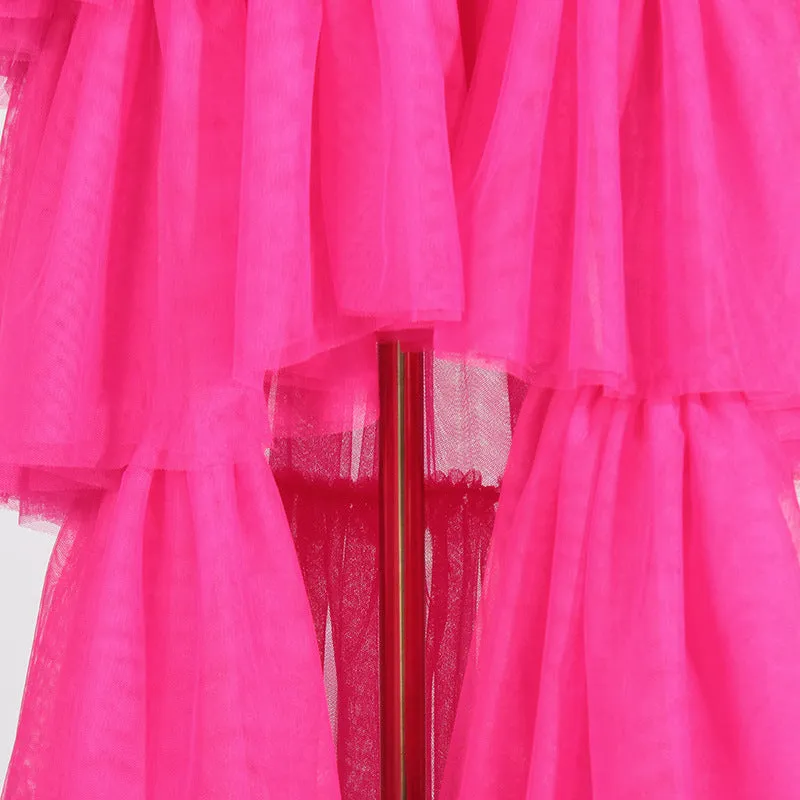 Two-wear layered tulle skirt