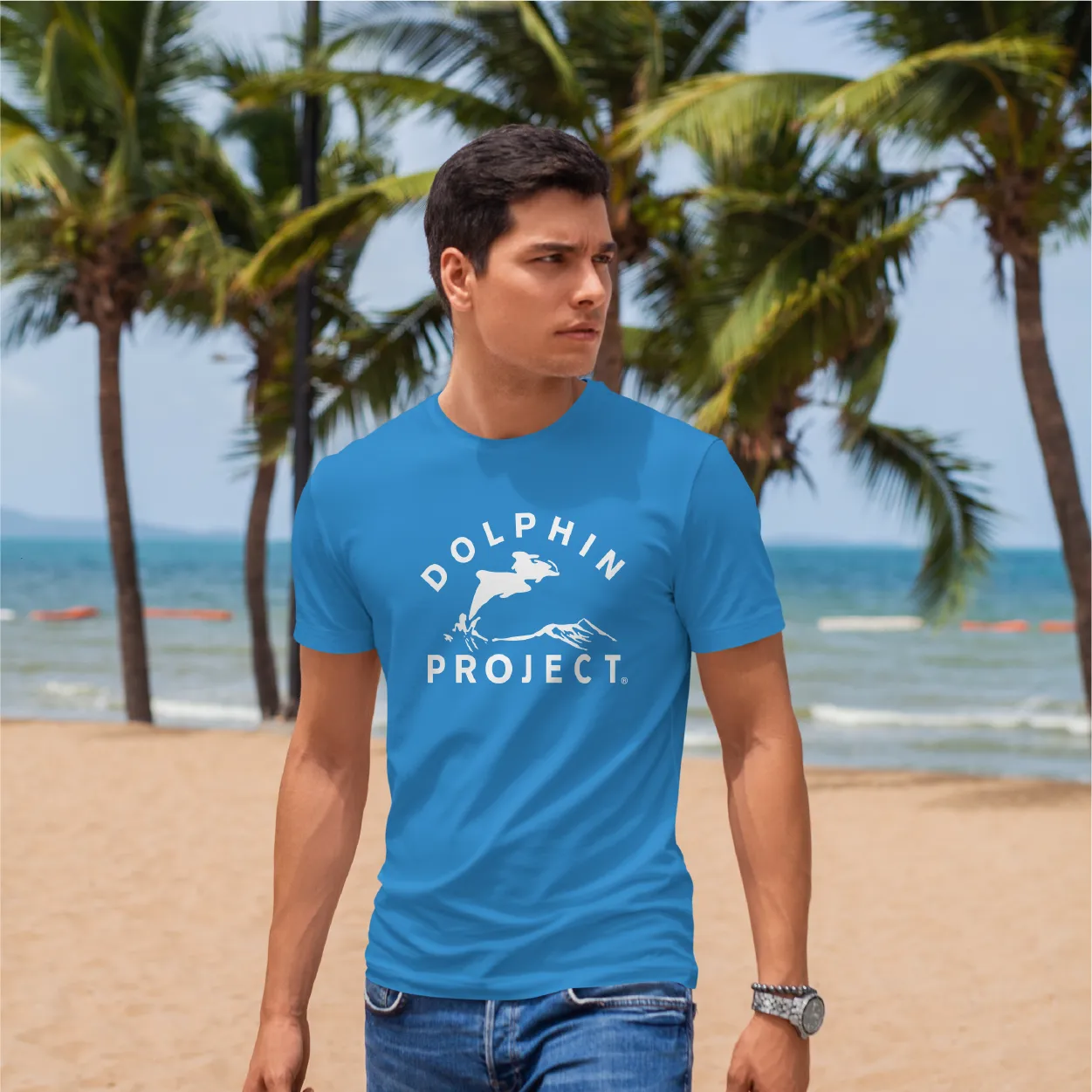 Unisex Big Classic Dolphin Project Tee - Blue