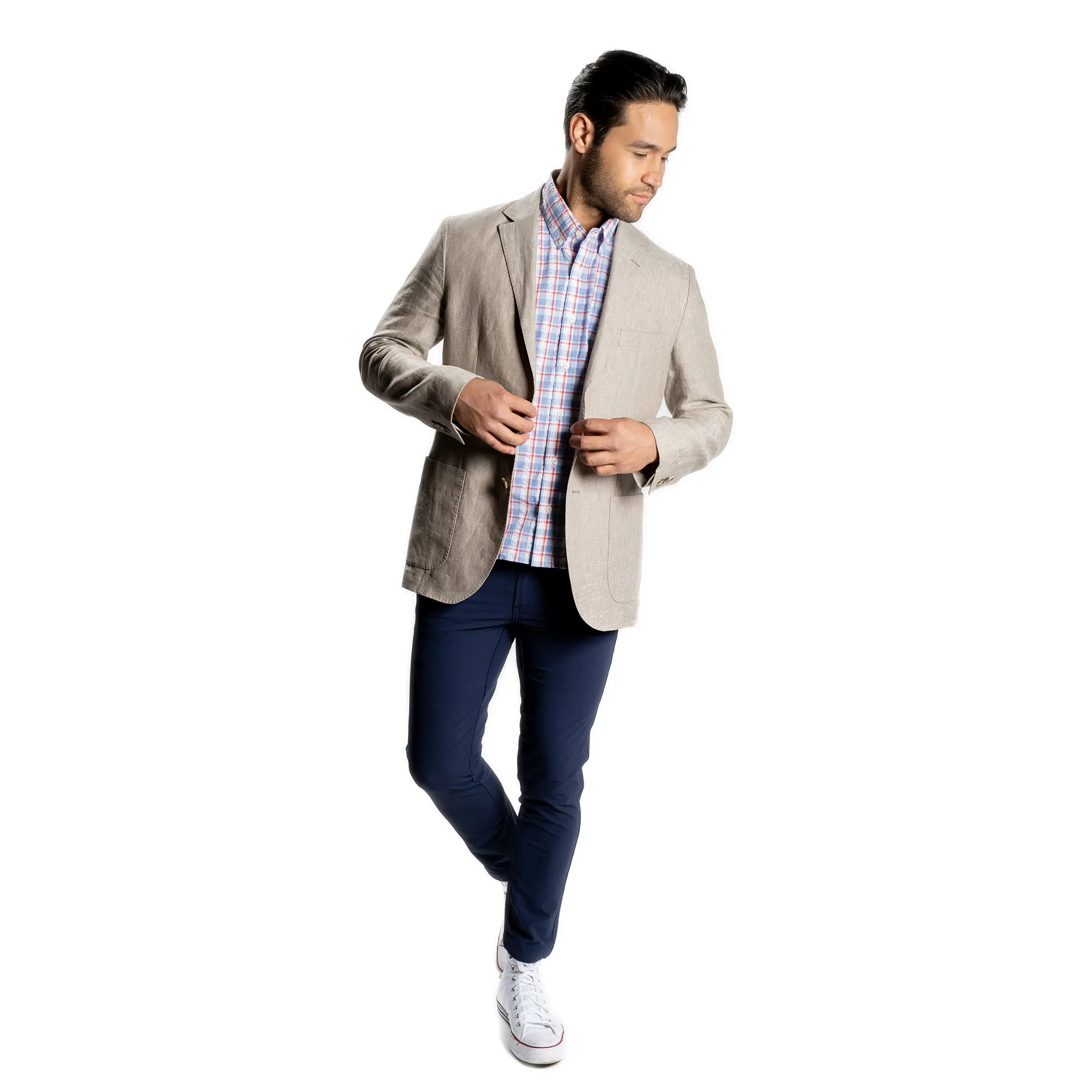 Unstructured Linen Jackets - Tan