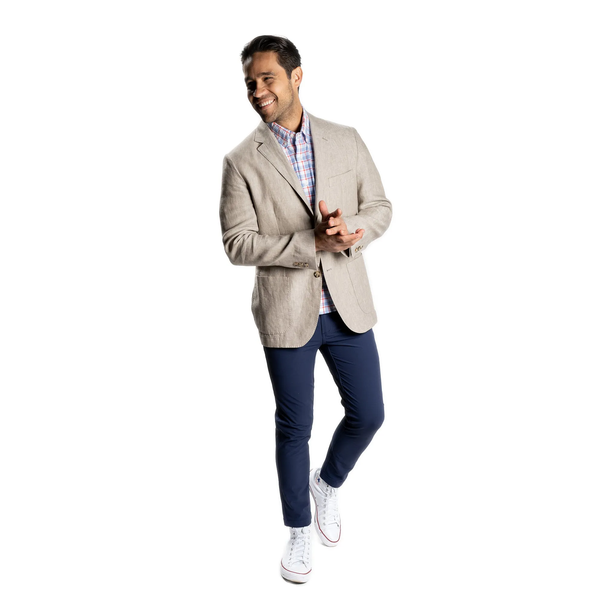 Unstructured Linen Jackets - Tan