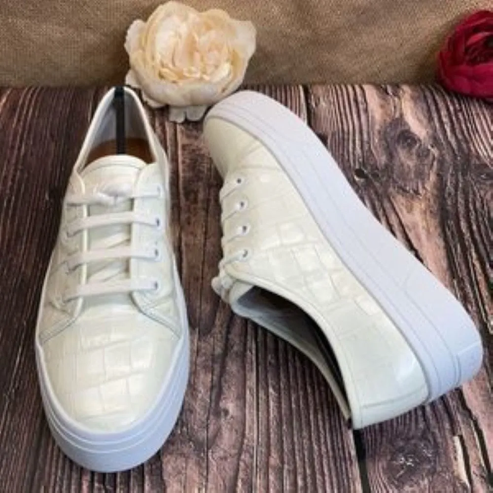 VIA SPIGA Off White Leather Viola Platform Sneaker 6