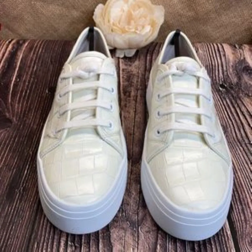 VIA SPIGA Off White Leather Viola Platform Sneaker 6