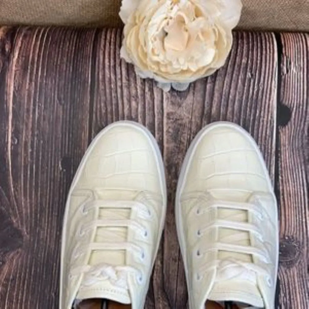 VIA SPIGA Off White Leather Viola Platform Sneaker 6