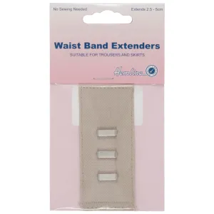 Waistband Extender Hook and bar For Trousers & Skirts Extends 1-2 Inches: Nude
