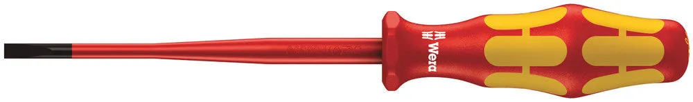 Wera 05020129001 160 iSS VDE Insulated screwdriver with reduced blade and handle diameter for slotted screws, 0.8 x 4 x 100 mm