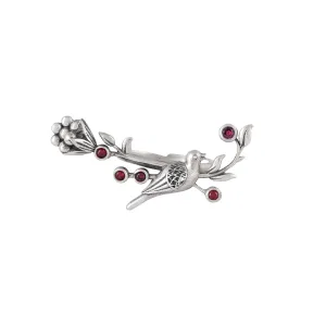William Morris - Strawberry Thief Silver Creeper Finger Ring by Moha