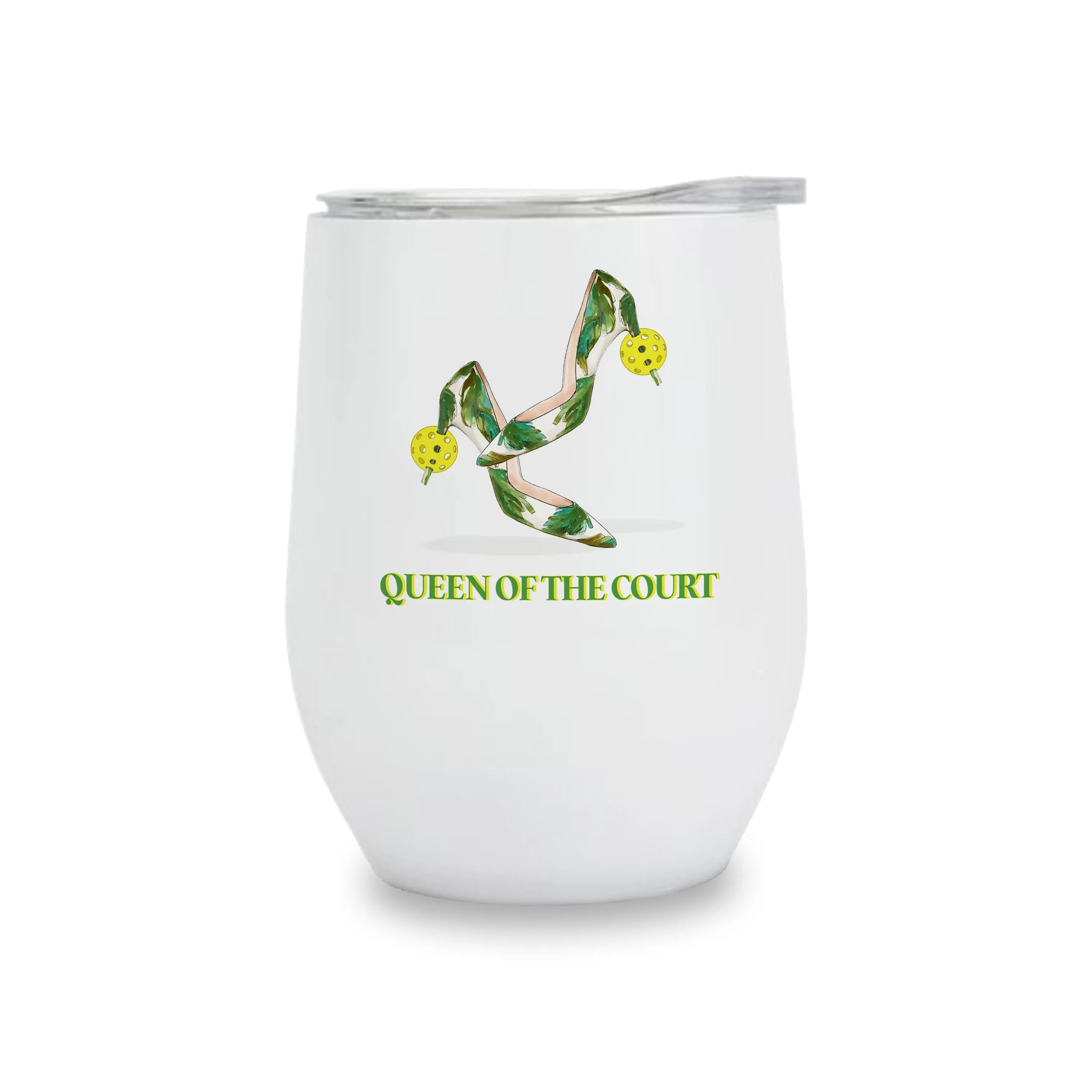 Wine Tumblers - Queen of the Court - Pickleball