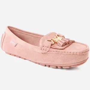 Women "PATICE" Moosehide Fringed Kilty Moccasins
