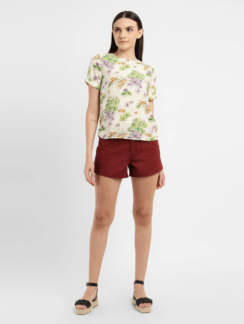 Women's Floral Round Neck Top