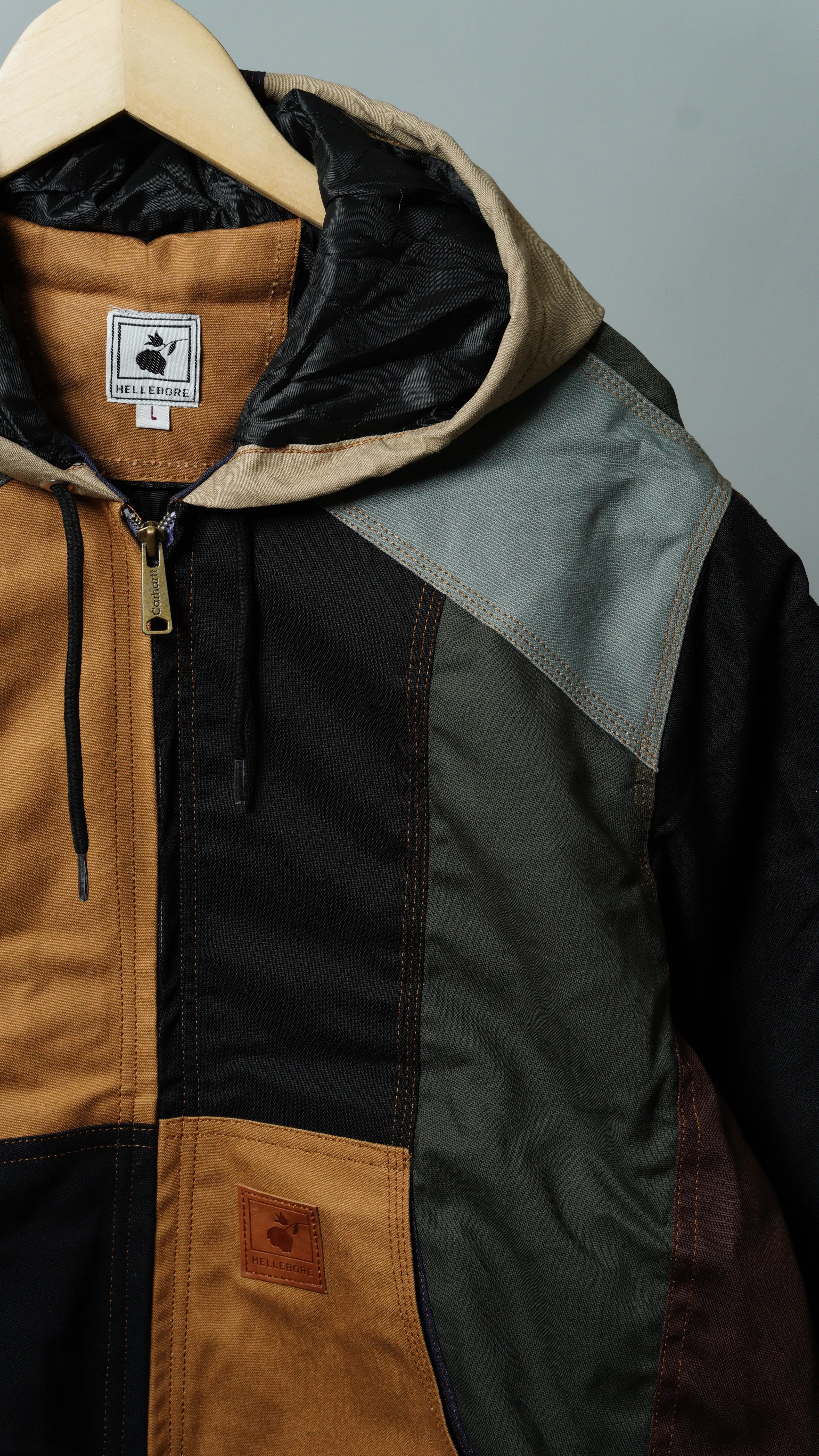 Workwear Colorblock Hooded Jacket Size L
