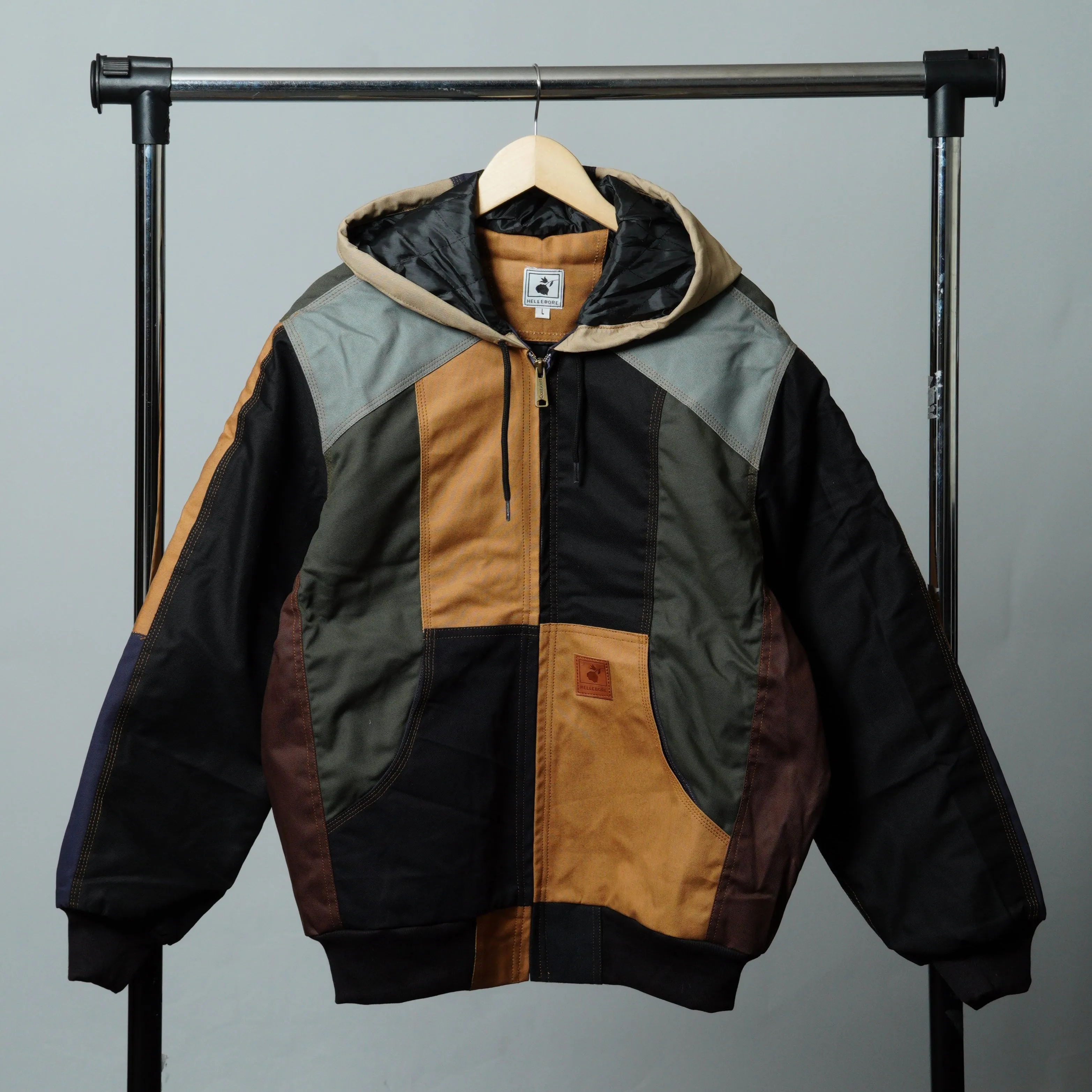 Workwear Colorblock Hooded Jacket Size L