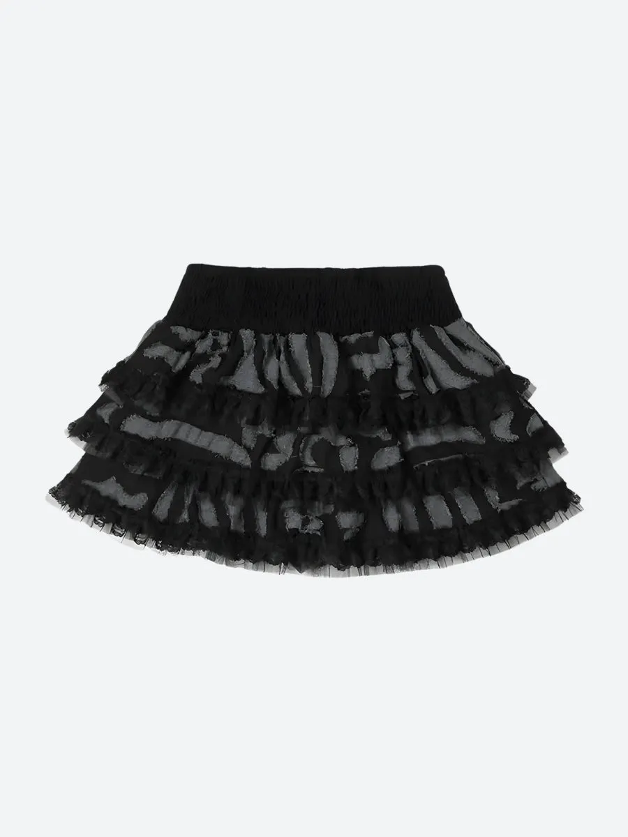 Y2K Grunge Lace Ruffled Mini Skirt