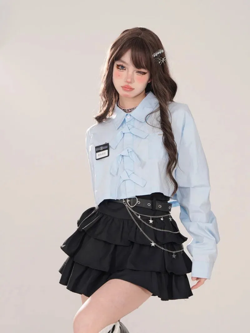 Y2K Layered Ruffle Skirt