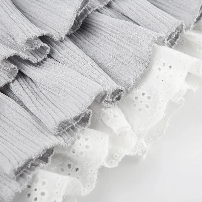 Y2K Ruffled Layered Mini Skirt