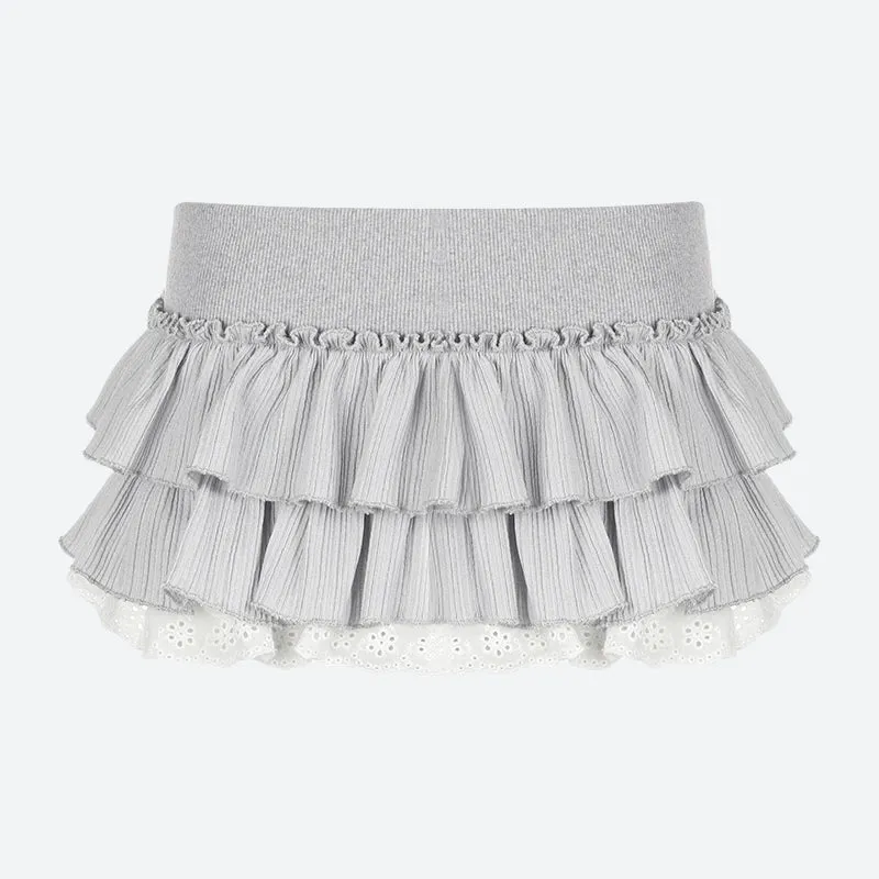 Y2K Ruffled Layered Mini Skirt