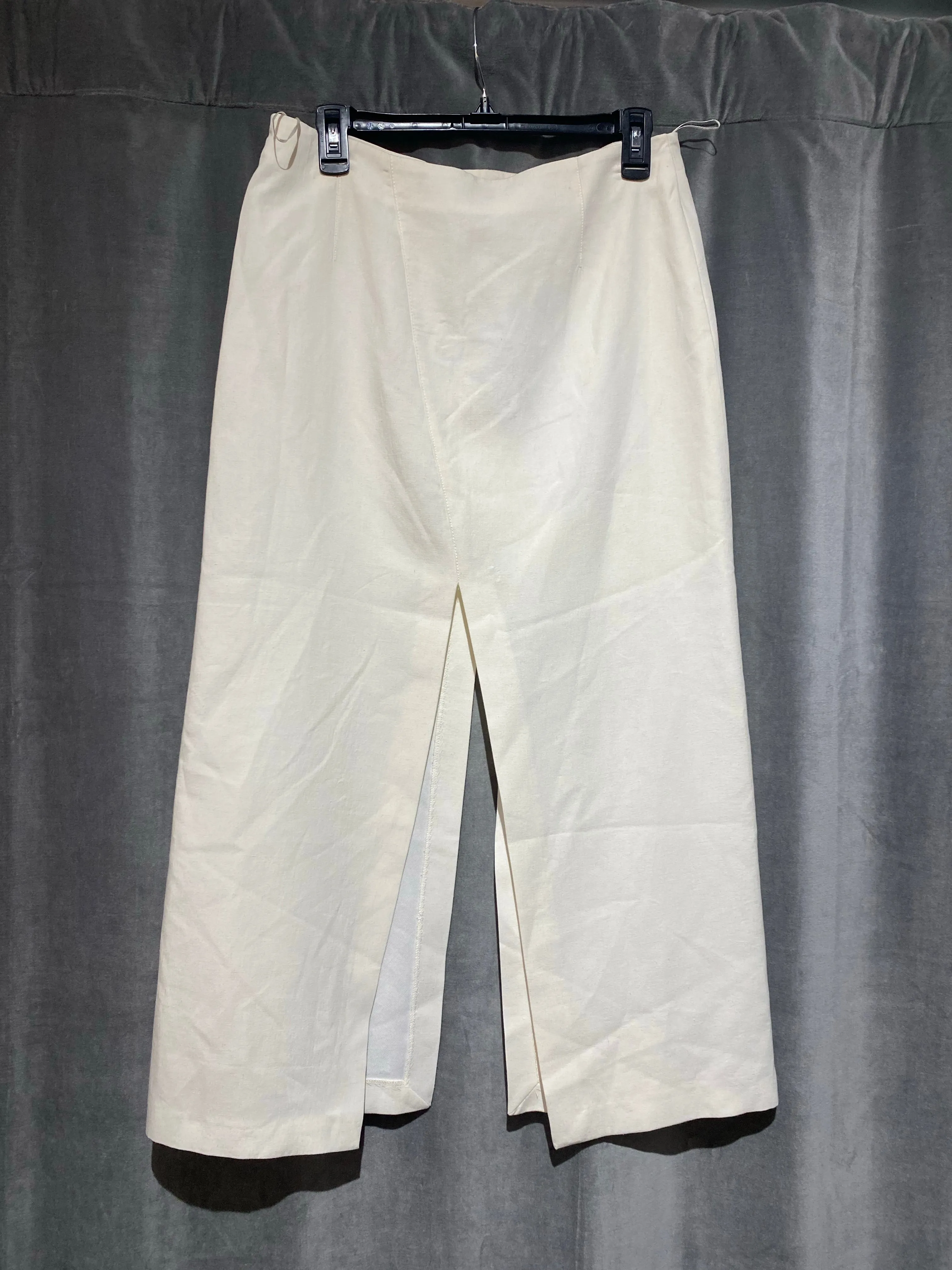 Zara White Asymetrical Button Double Slit Skirt