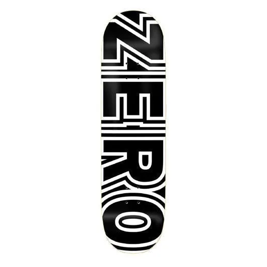 Zero Skateboard Bold Black White Skateboard Deck - 8.0"