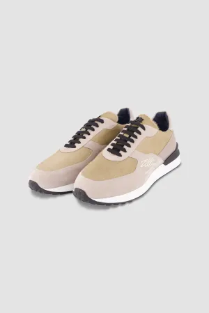 Zilli Beige Suede Calfskin Signature Sneakers